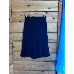 Baranda Black Chiffon Midi Capris Wide Leg 90's Vintage Palazzo Pant Boho Ballet